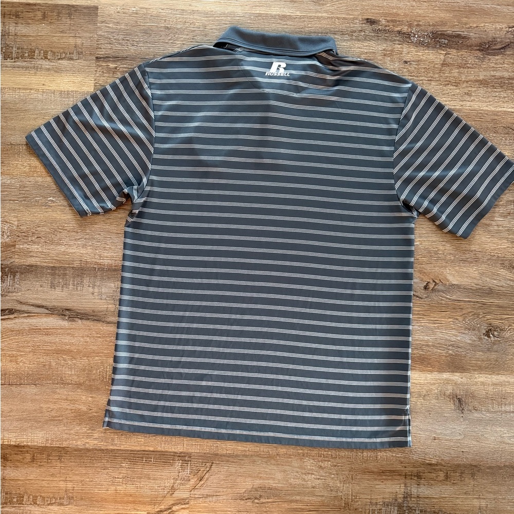 COASTAL CAROLINA Gray & White Striped Polo • Wicking • CCU Chanticleers • L - Picture 3 of 4